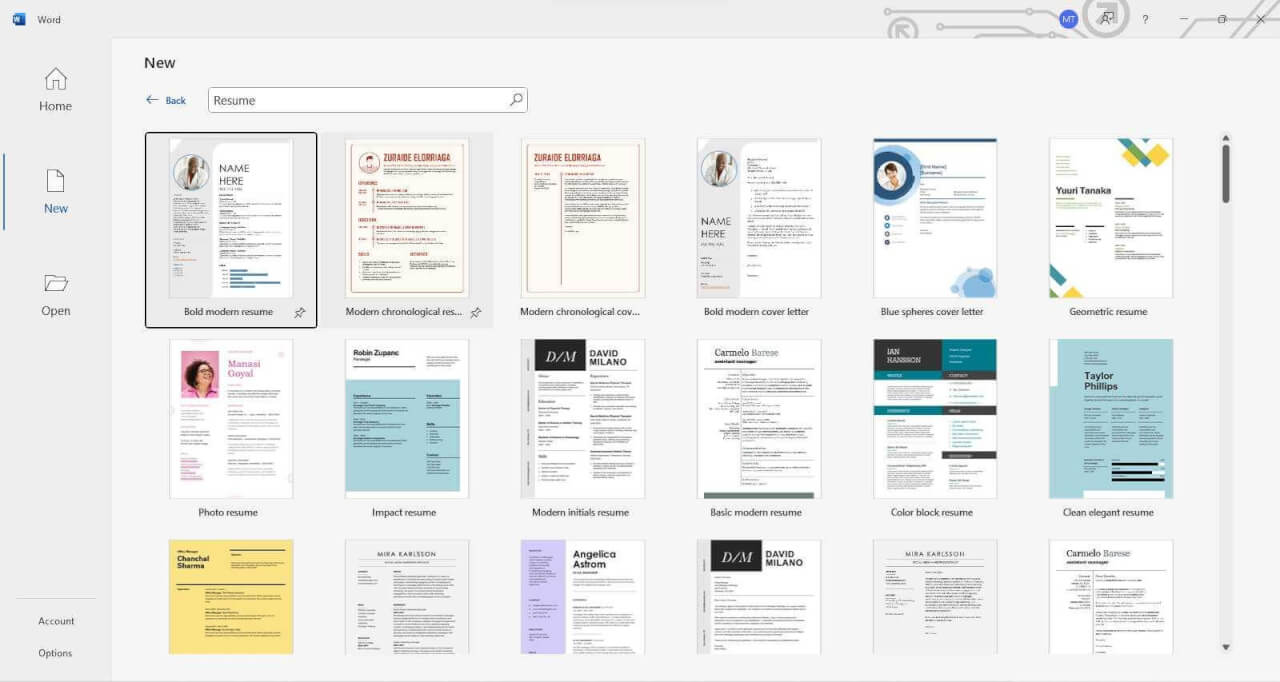 Microsoft Wordの履歴書テンプレート