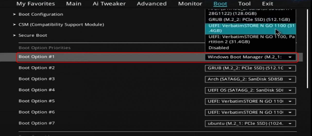  Moving the bootable USB