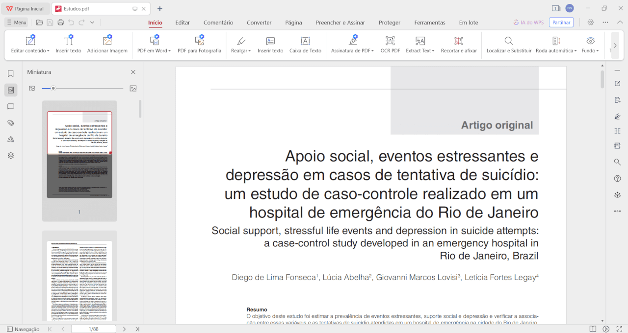 Arquivo PDF resultante da compressão de outros 2 arquivos PDFs