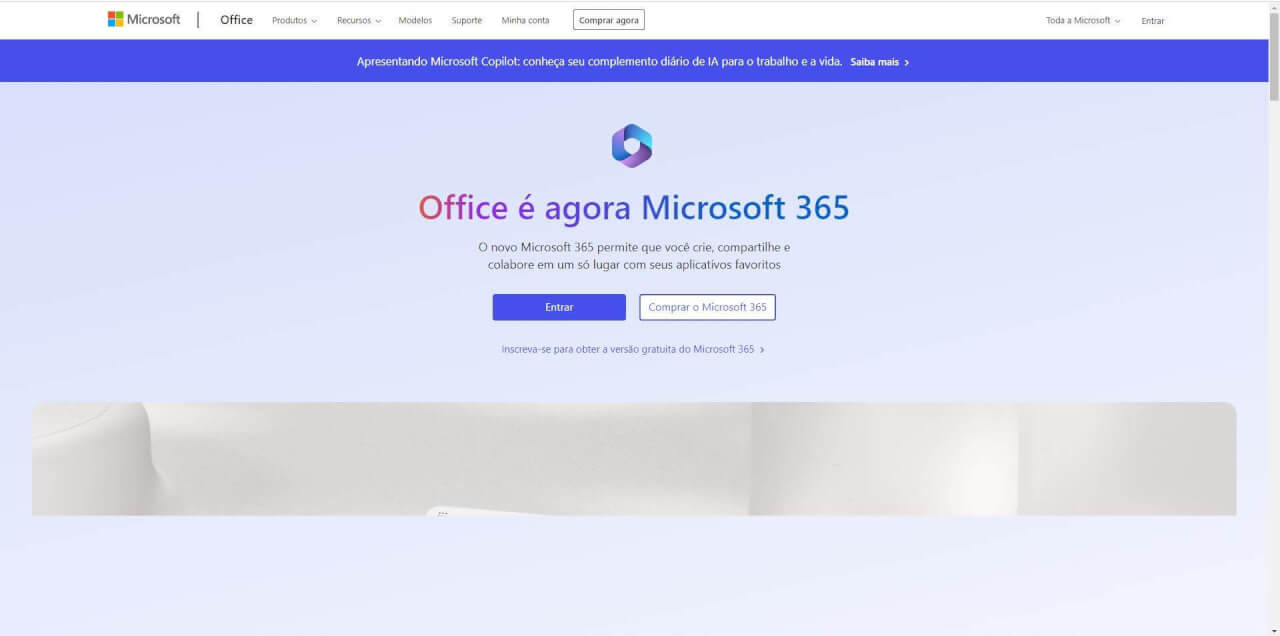 site do Microsoft 365 Online