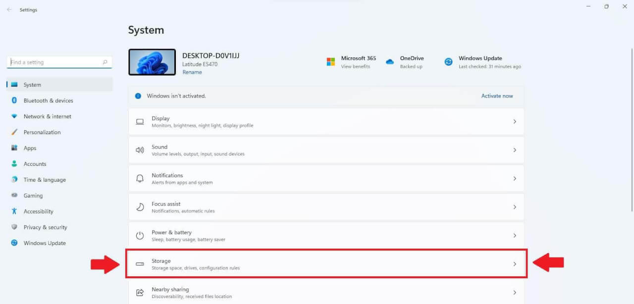 Réglages du système Windows