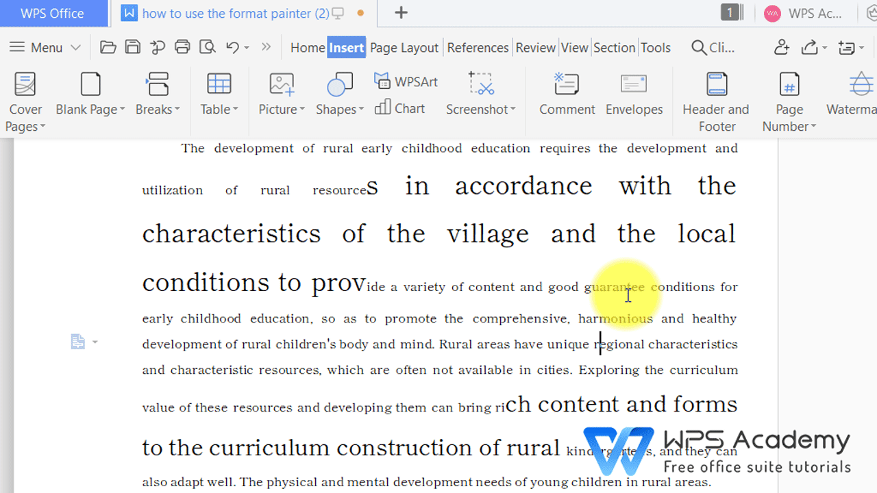 How to use the format painter WPS Office Academy