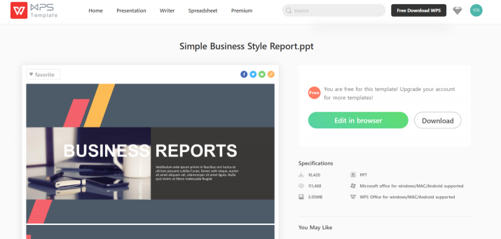WPS Office Presentation template