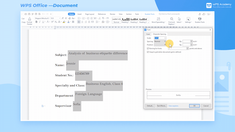 How To Set Character Spacing In Documents Wps Office Academy 1959