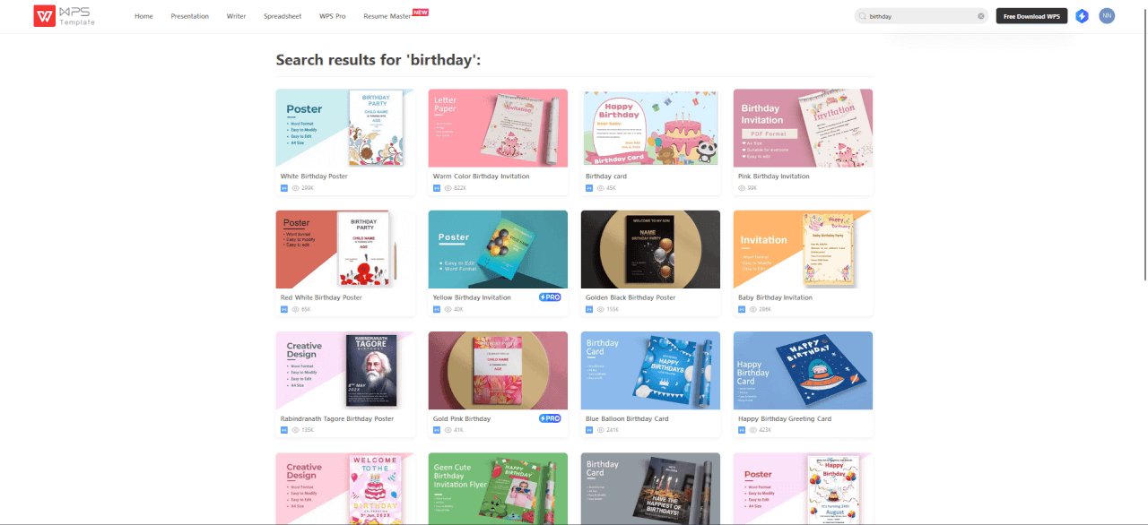 biblioteca de modelos do templates wps