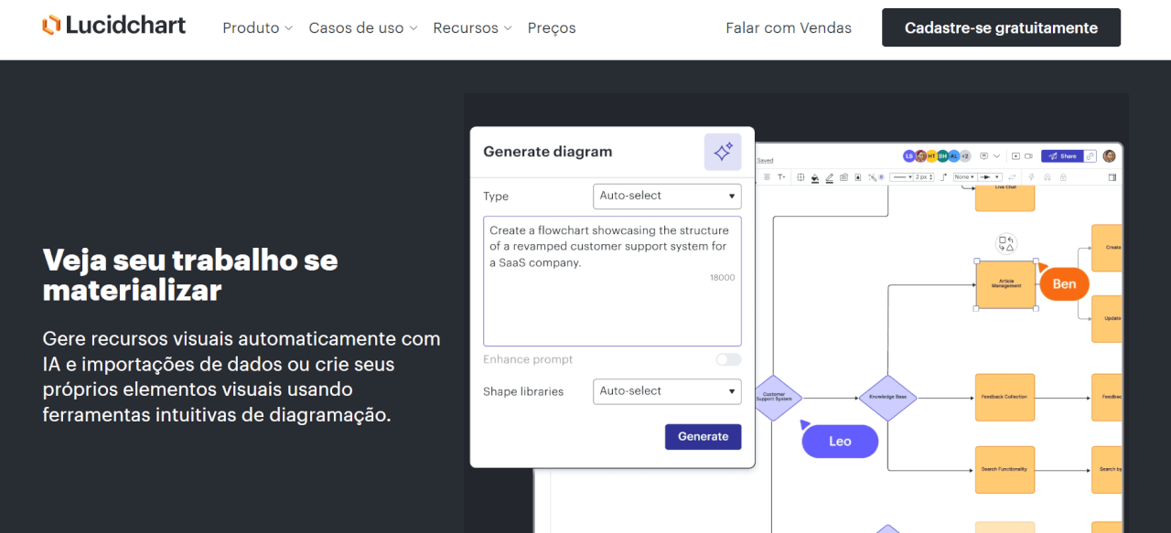 interface do LucidChart