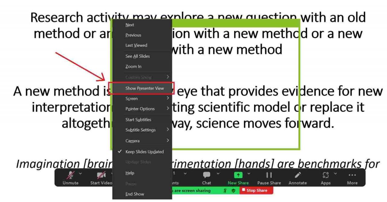 PowerPoint presenter’s view