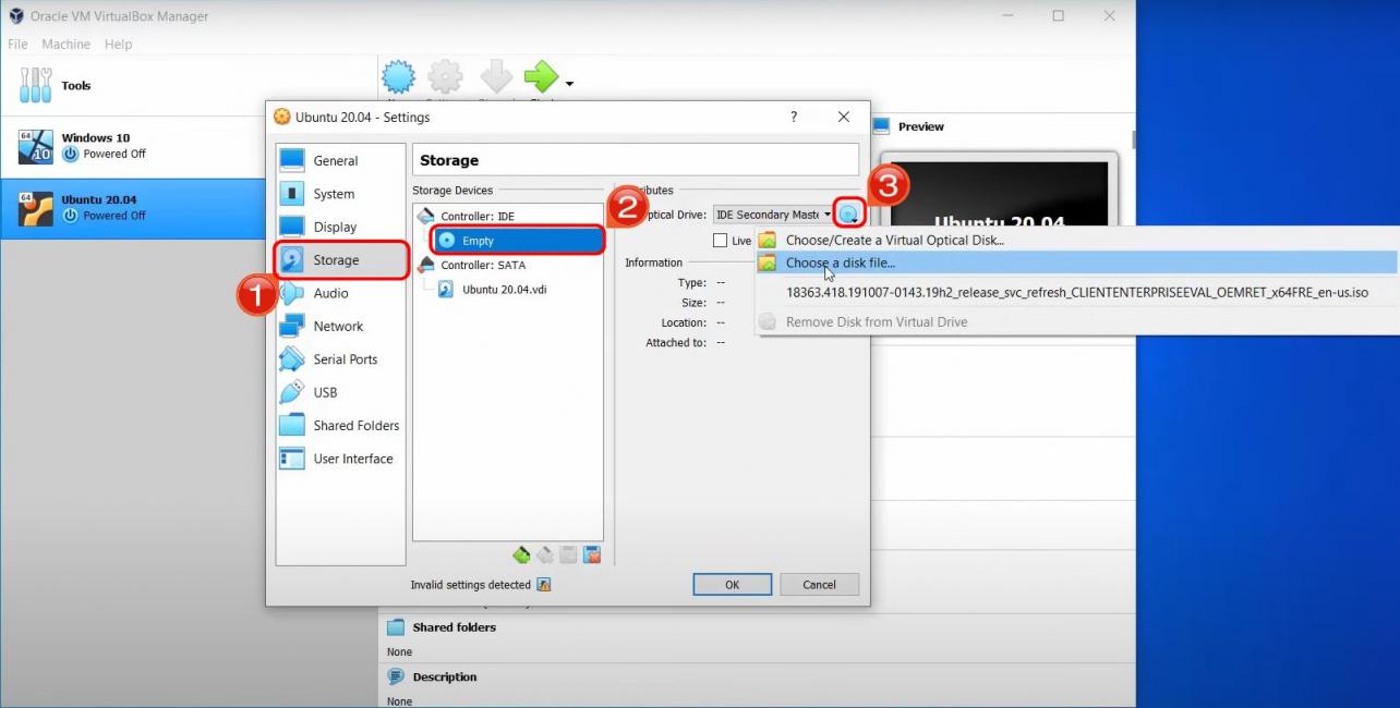 Mounting ISO file to your virtual machine