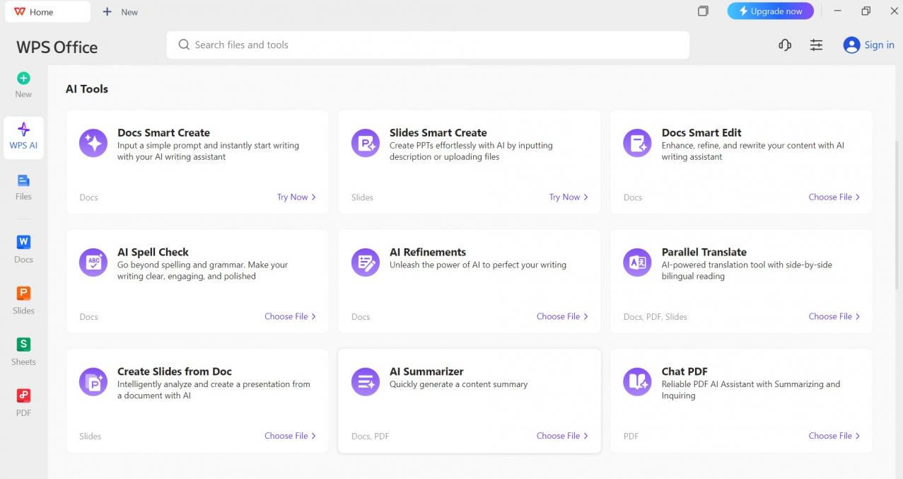 WPS Office AI tools