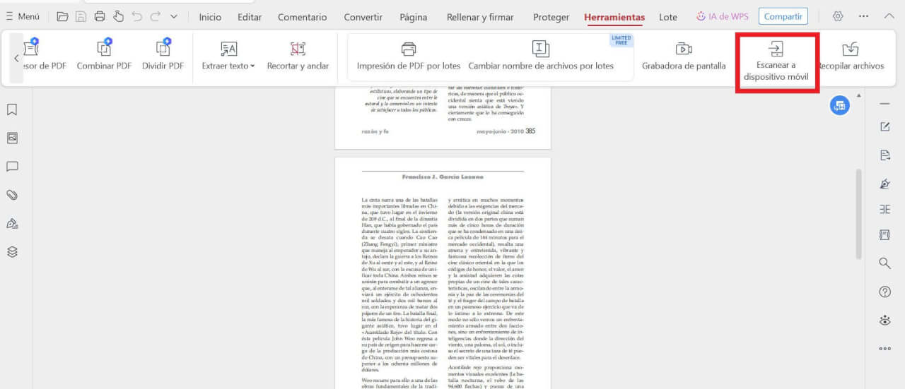Escáner de WPS Office