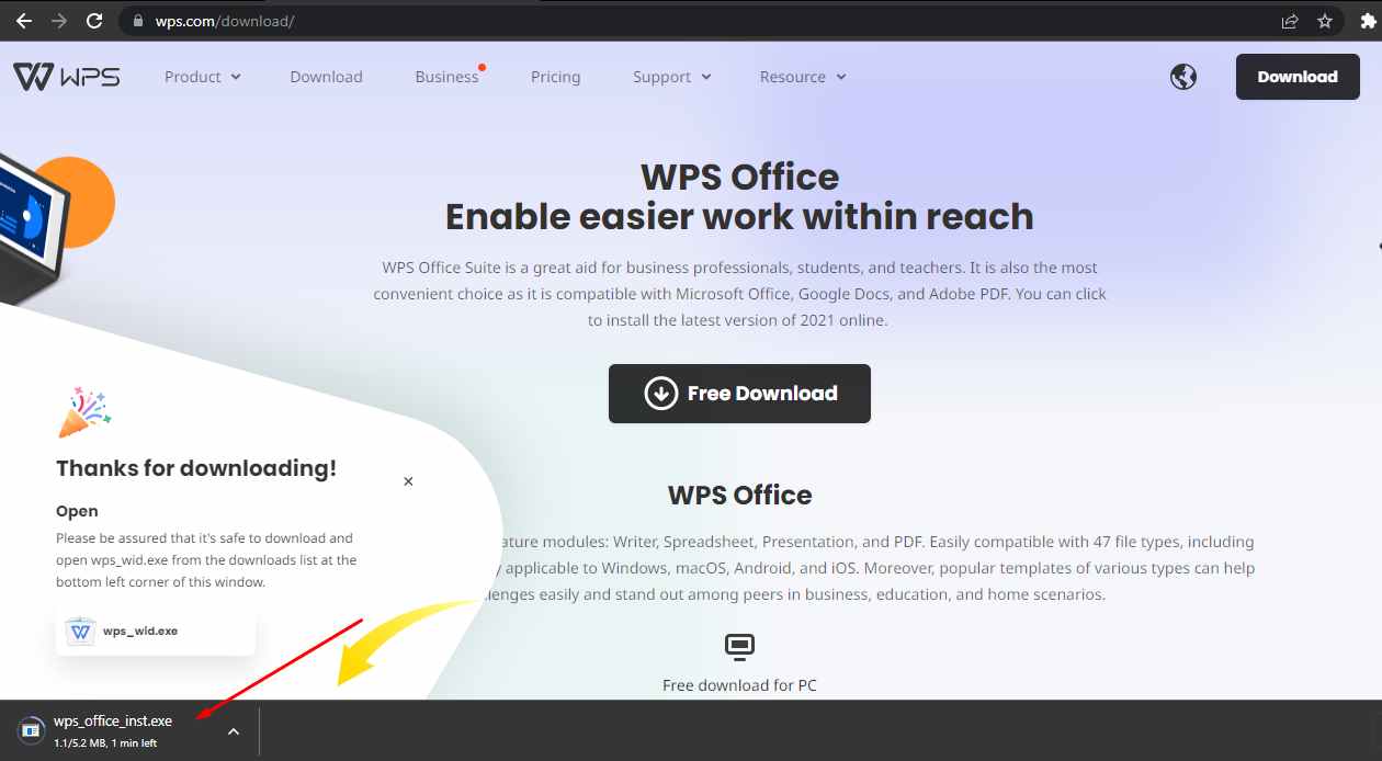 WPS office installer