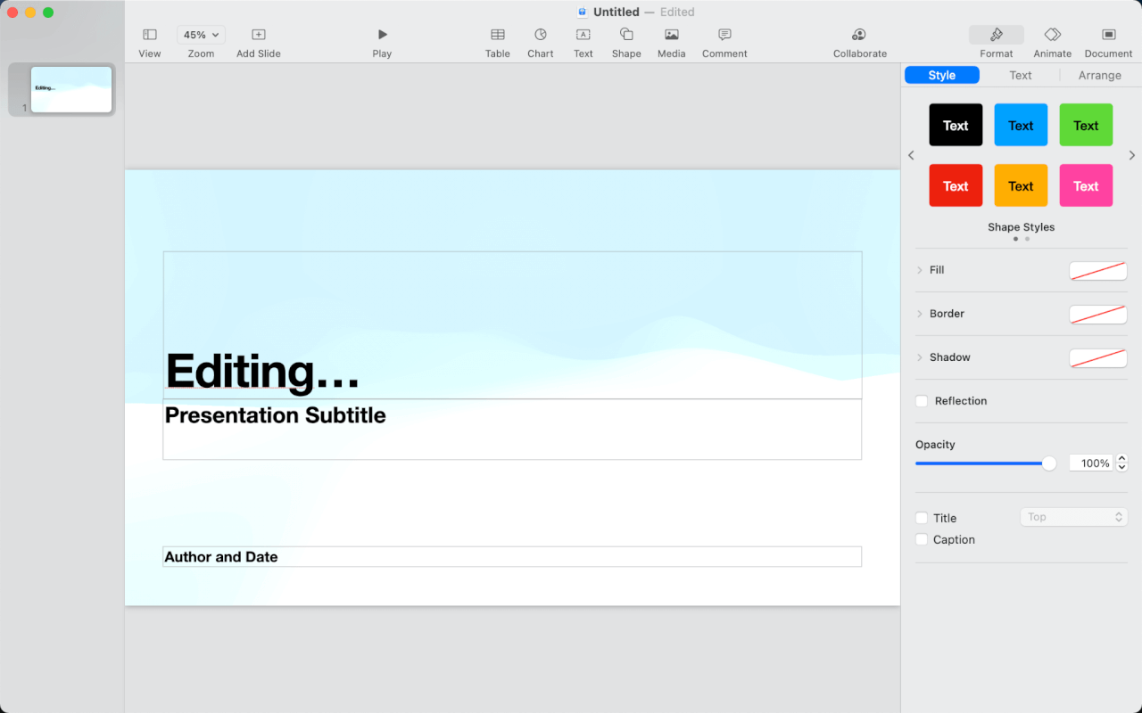 Customize a Keynote slide