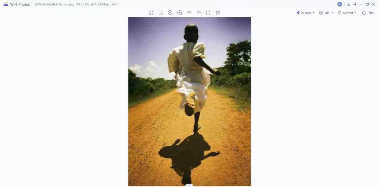 Открыть изображение в WPS Photos