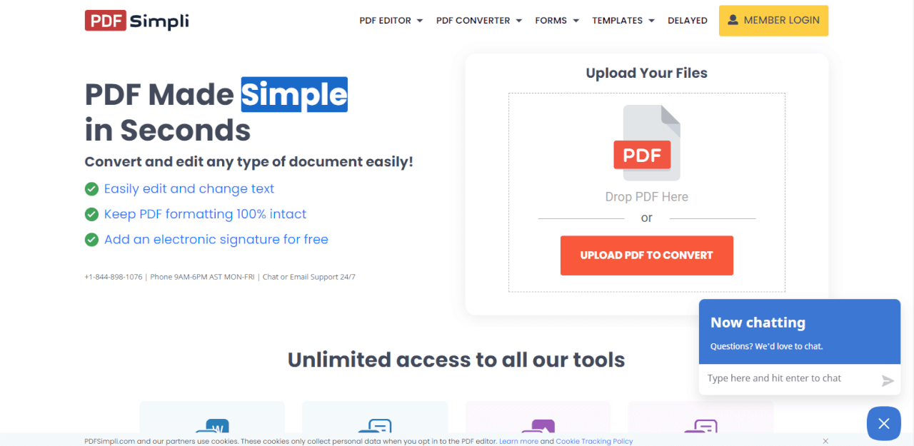 PDFSimpli dukungan obrolan