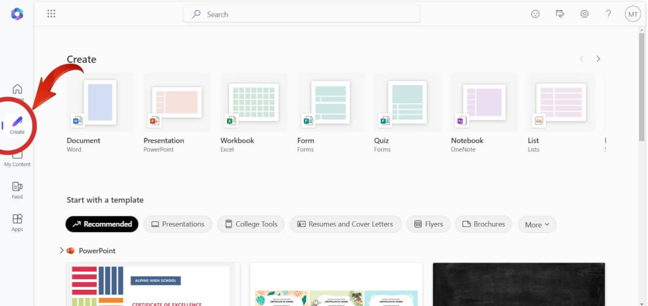 Microsoft Office Web バージョンでドキュメントの作成、およびその他