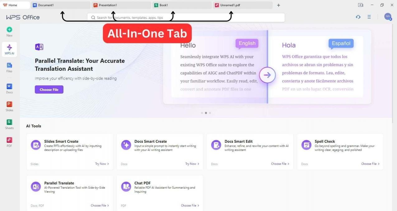  نافذة WPS الأربعة في واحد