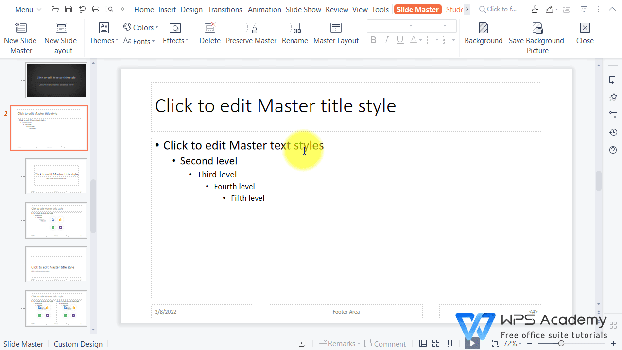 Create own PowerPoint theme (Slide Master) in WPS Office WPS Office