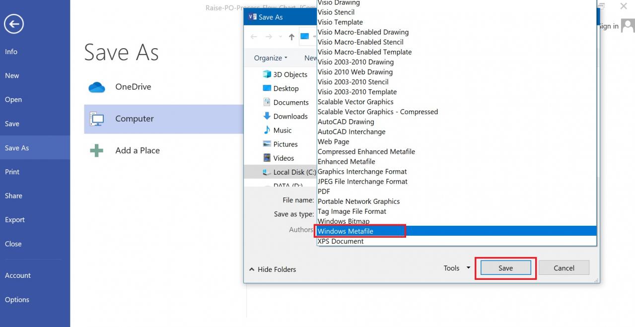 Save as Windows Metafile