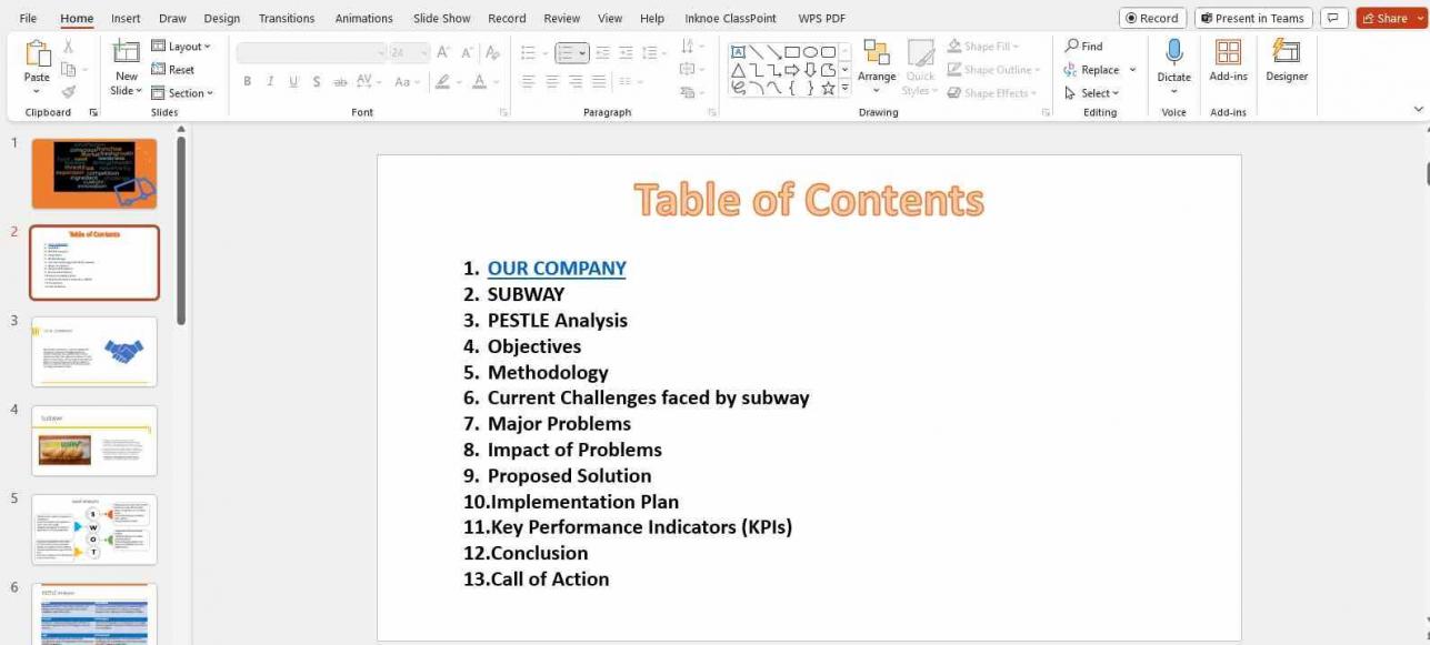 PowerPoint inserting hyperlink