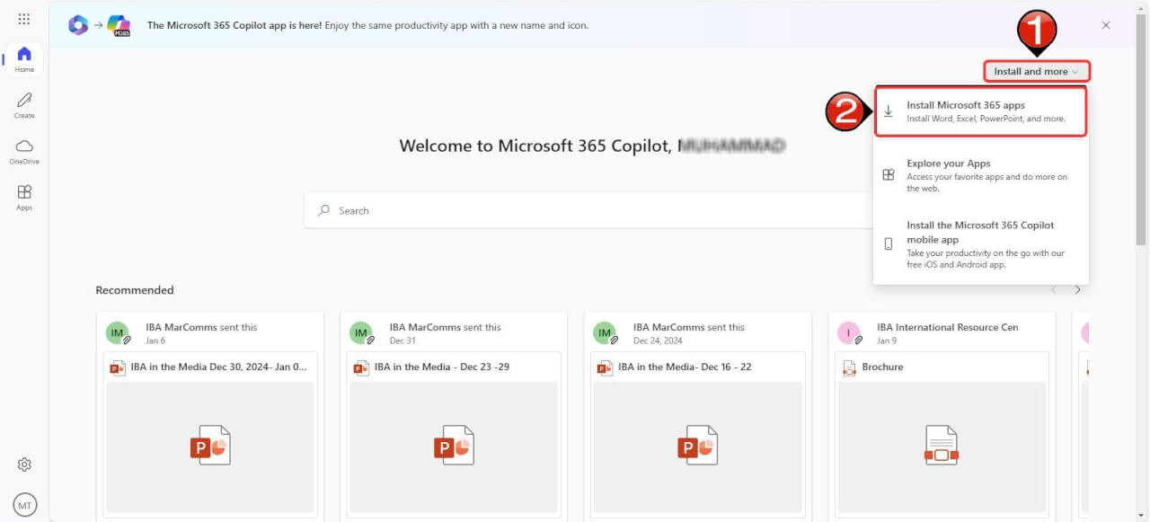 Instalați Microsoft Office