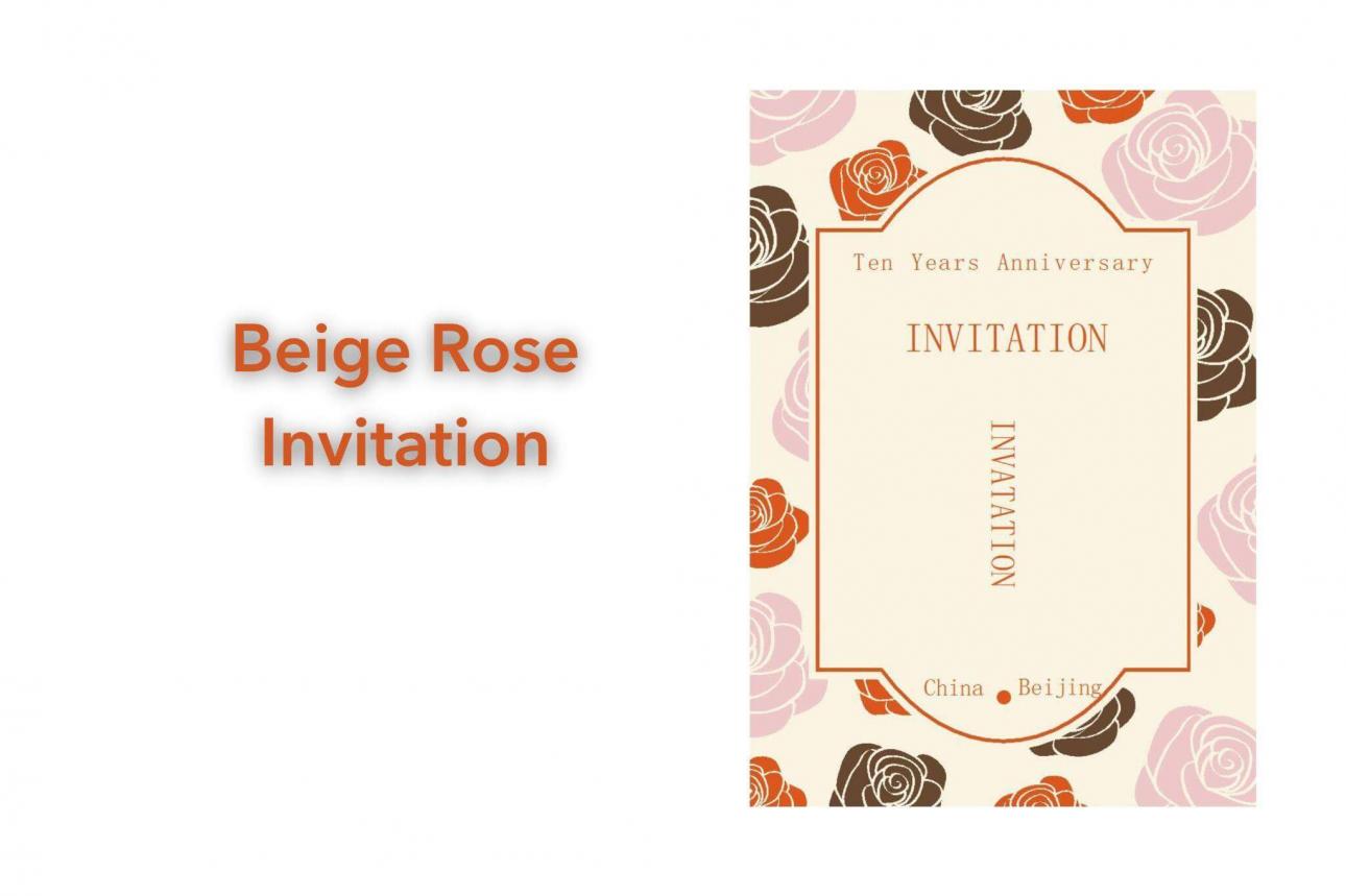 Beige Rose Invitation Template