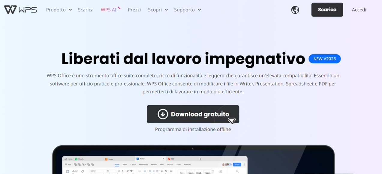 Diverse opzioni di salvataggio nel foglio elettronico WPS