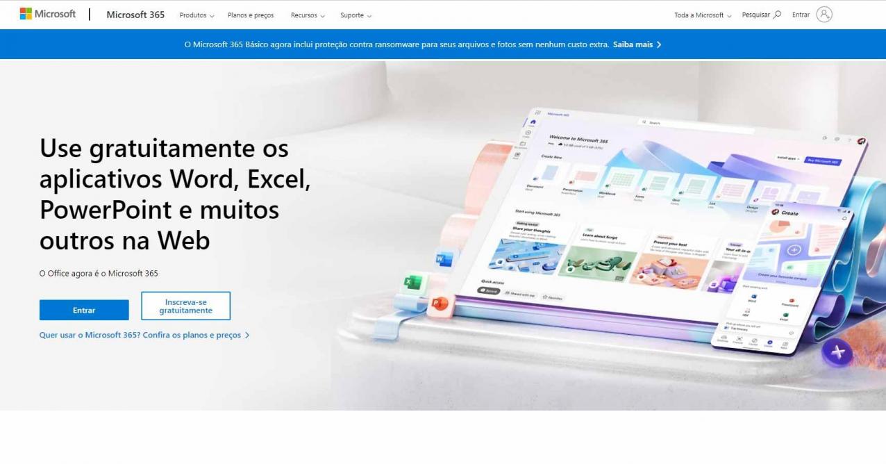 site do Excel 365 Online