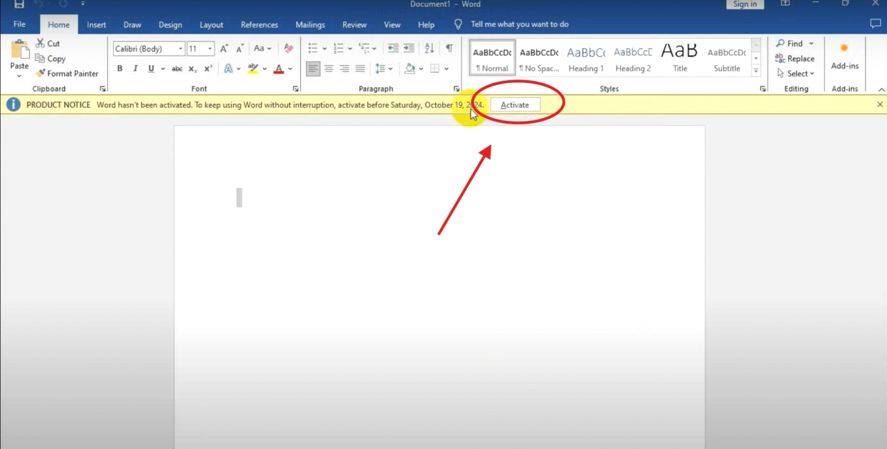 Tampilan salah satu aplikasi Office 2019
