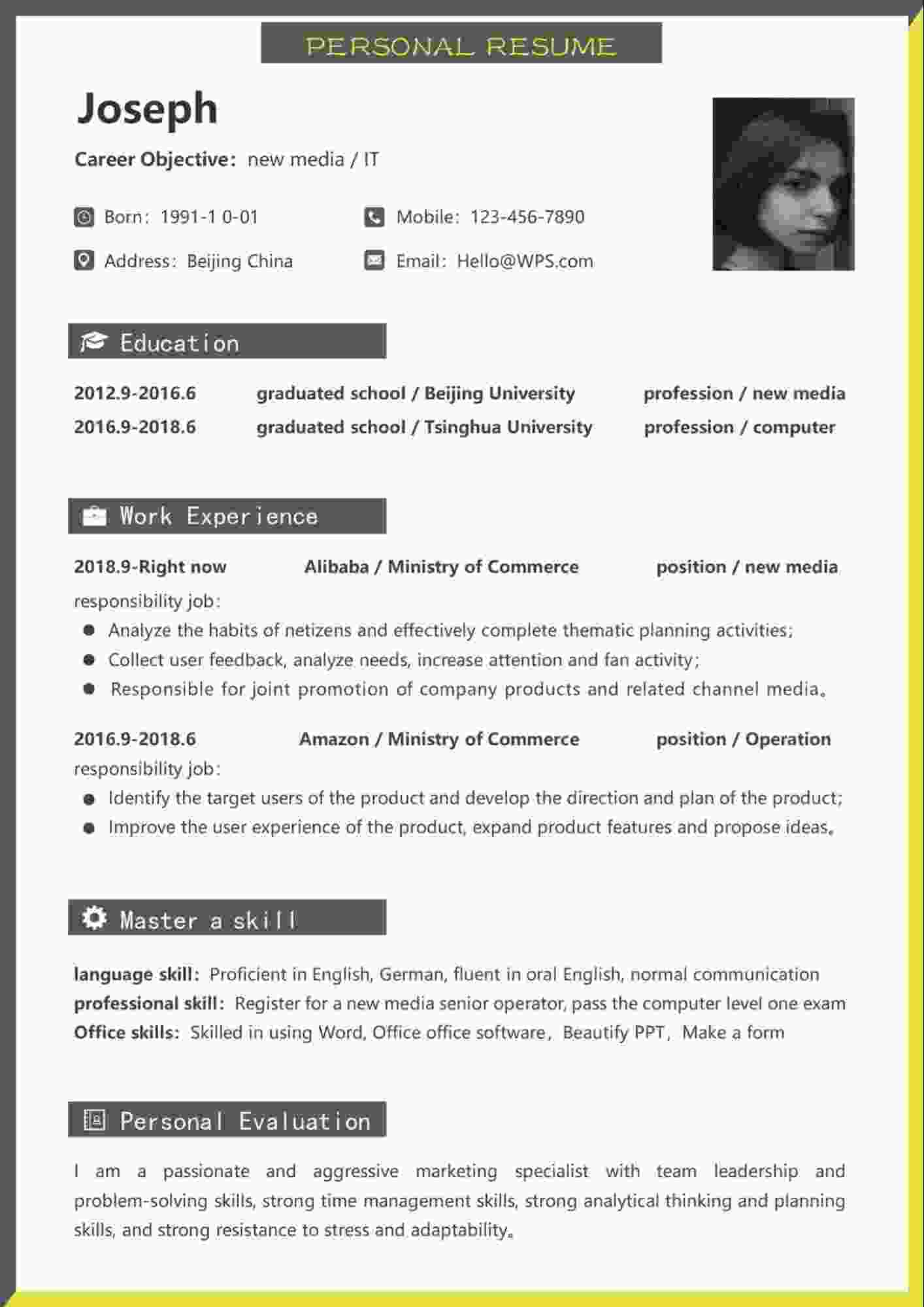 you can craft your message in the blank template and use it for resume purpose and your resume template become ready!