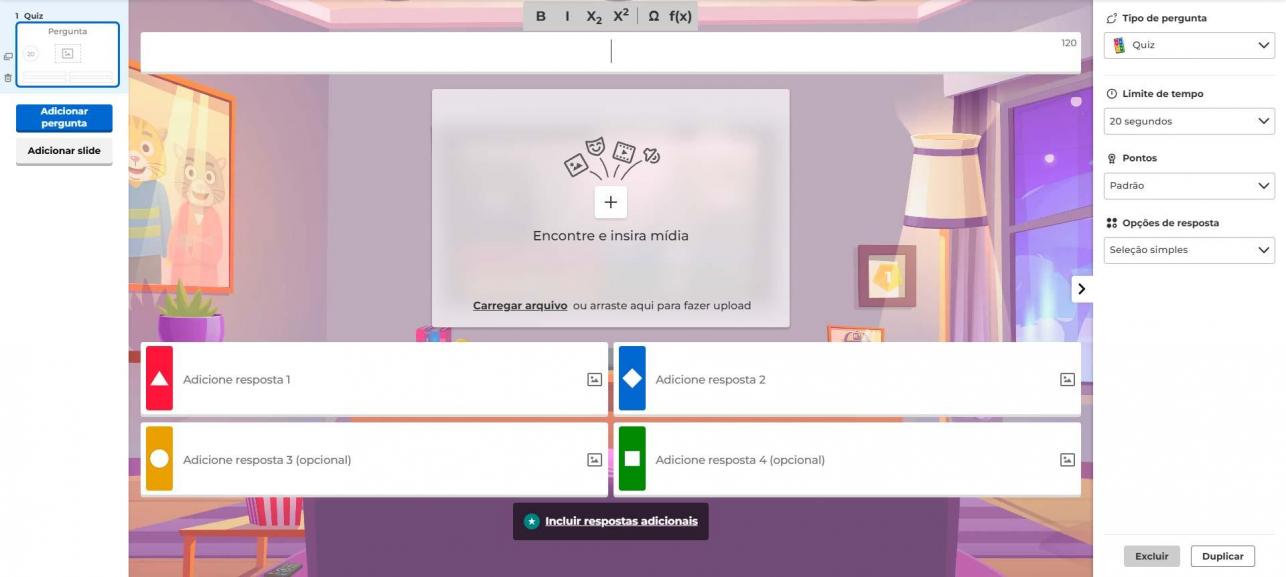 configurando seu Kahoot!
