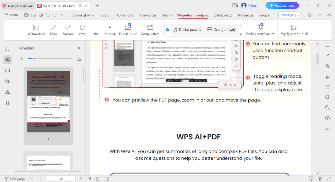 Wybierz Komentarz, a następnie Dodaj podpis