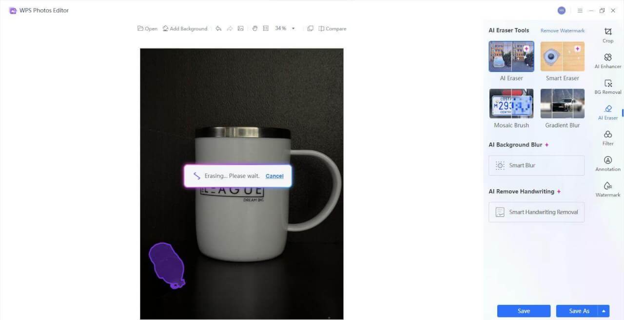 מחקן AI של WPS Photos