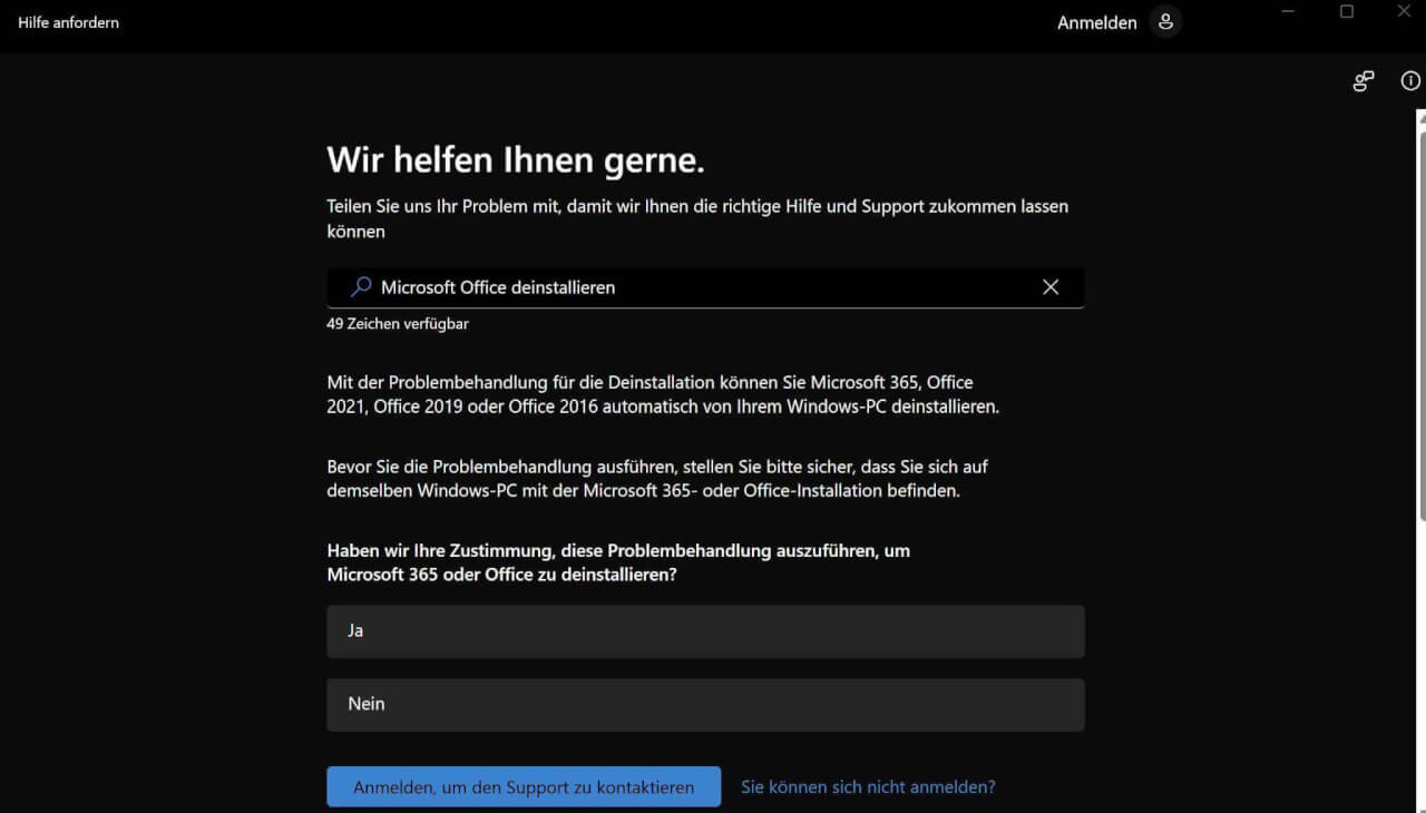 Windows Problembehandlung