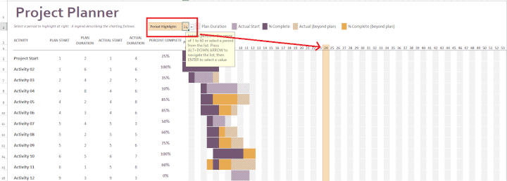 Excel Project Planner