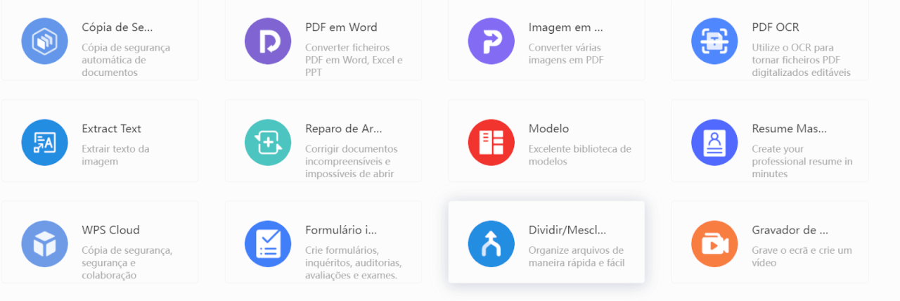 ferramentas do WPS Office