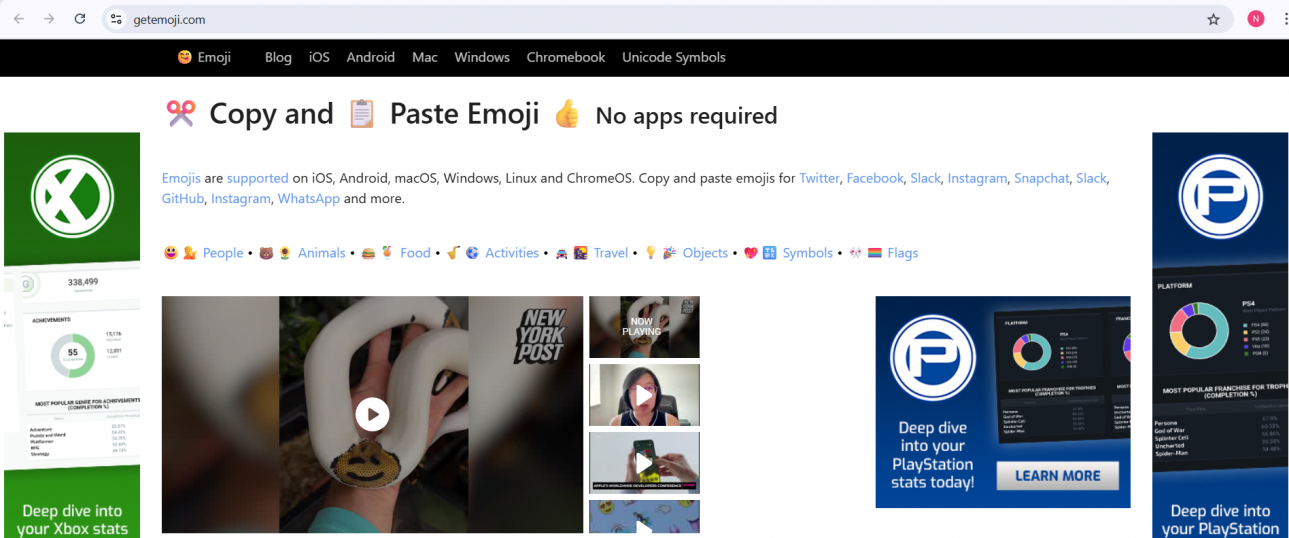Go to GetEmoji.com in your browser