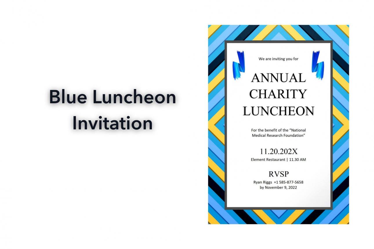 Blue Luncheon Invitation Template