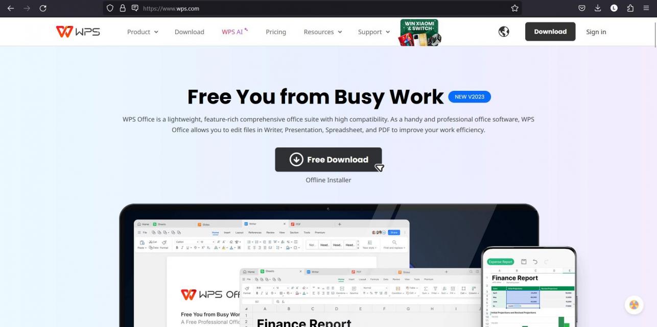 Go to the WPS Office official site