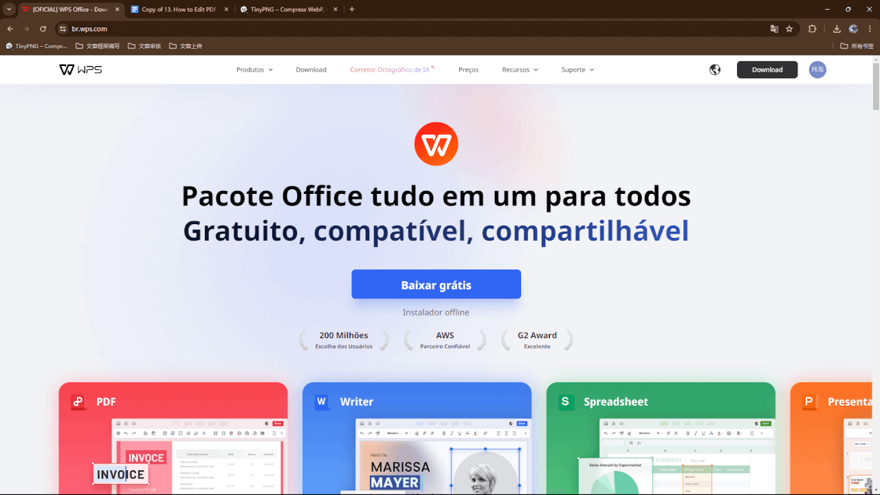 Visite o site do WPS Office