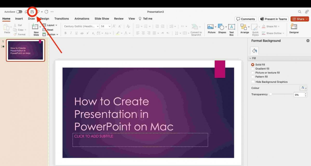 PowerPoint Mac save icon