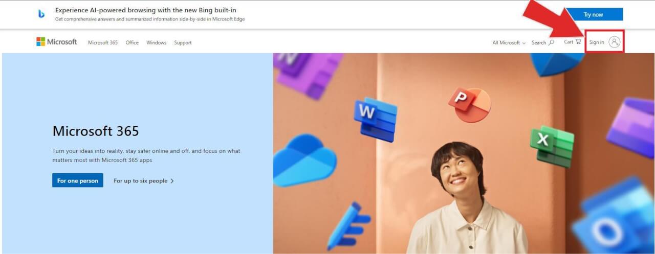 Die homepage Von microsoft