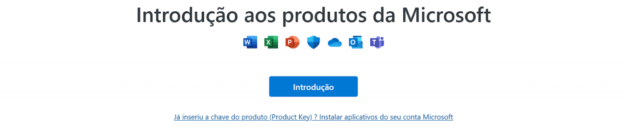 página de ativação do Office