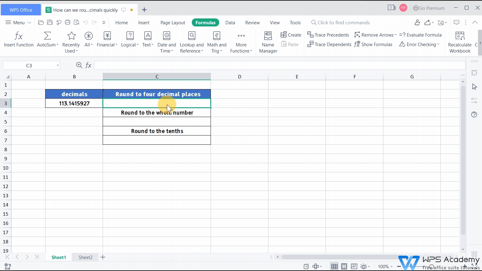 Use The Round Function To Round Decimals Quickly | Wps Office Academy