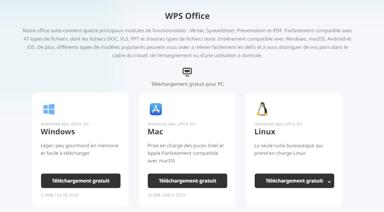 Cliquez sur Téléchargement gratuit