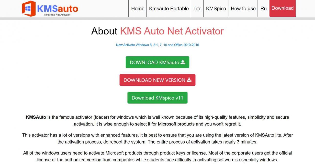 Tampilan platform download activator KMSPico