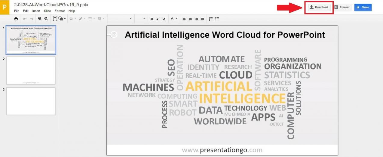   PresentationGO PowerPoint Word Cloud template download