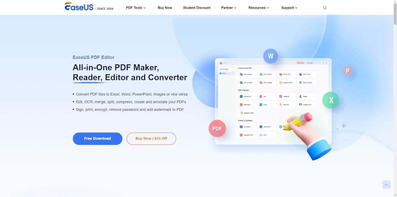Página de EaseUS PDF Editor
