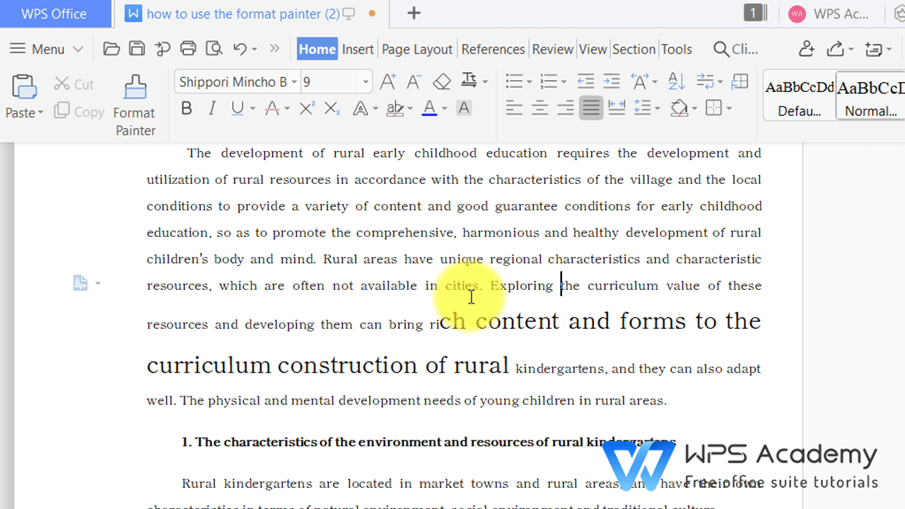 How to use the format painter WPS Office Academy