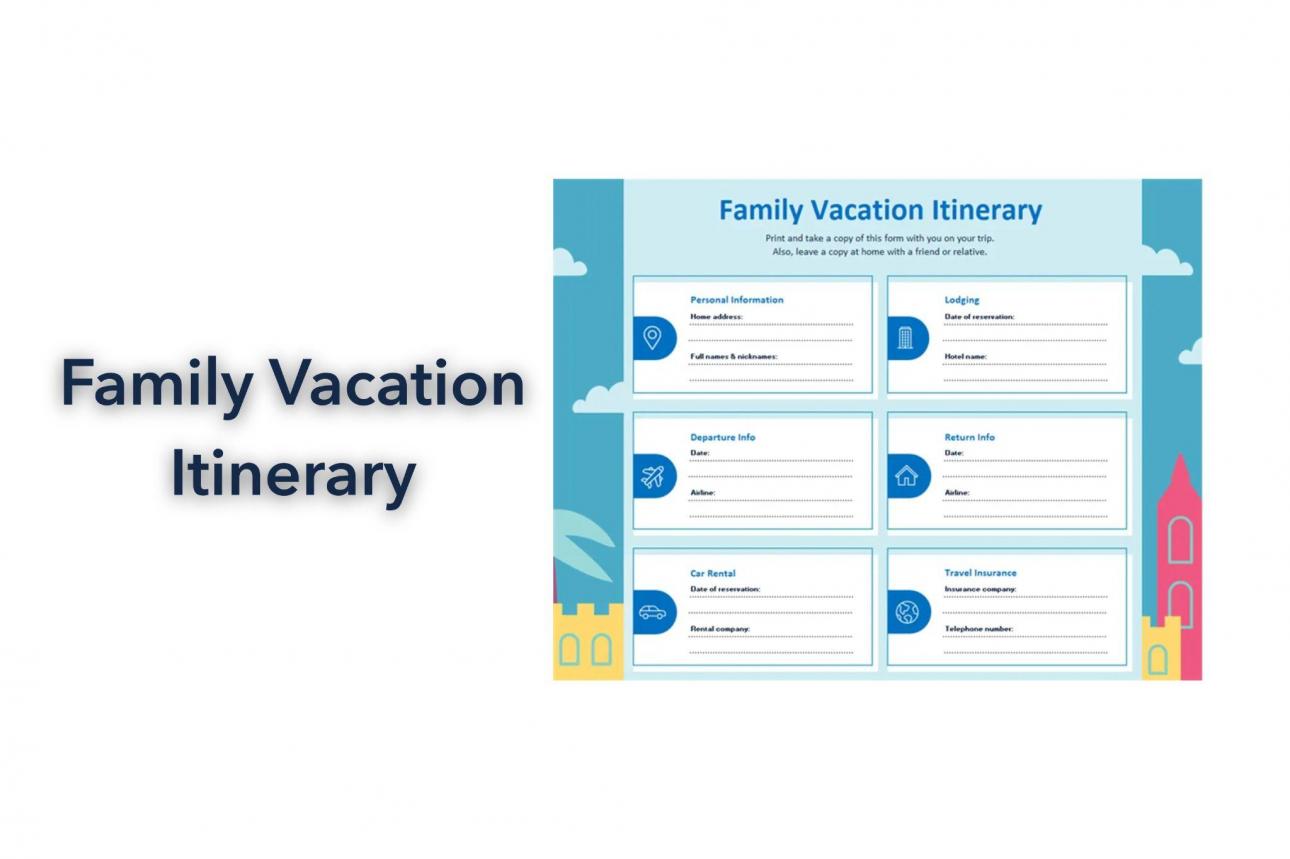 Family Vacation Itinerary Template [Excel]