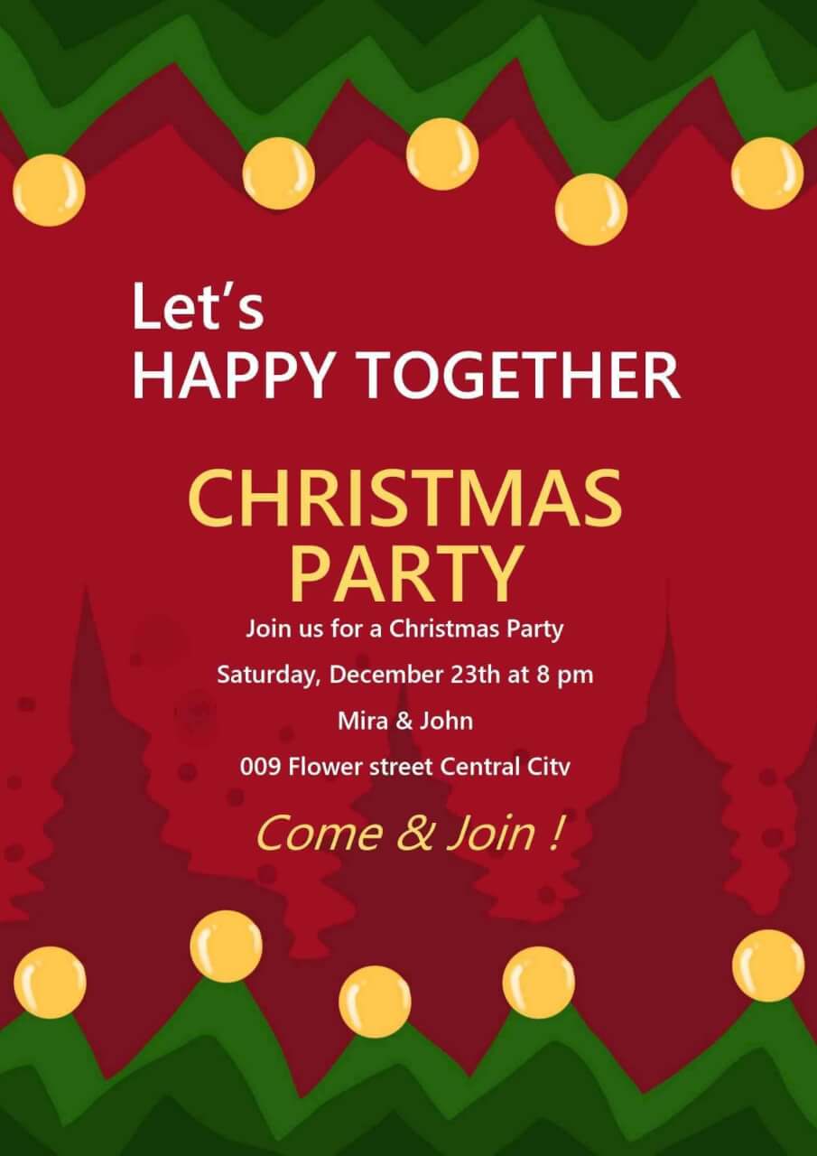 Christmas Party House Invitation Card